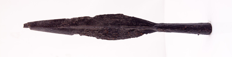 Grot żelazny broni drzewcowej, kultura przeworska, Mokra